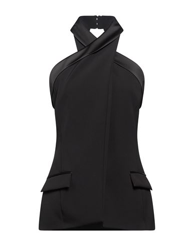 Woman Tailored Vest Black Size XL Polyester, Elastane