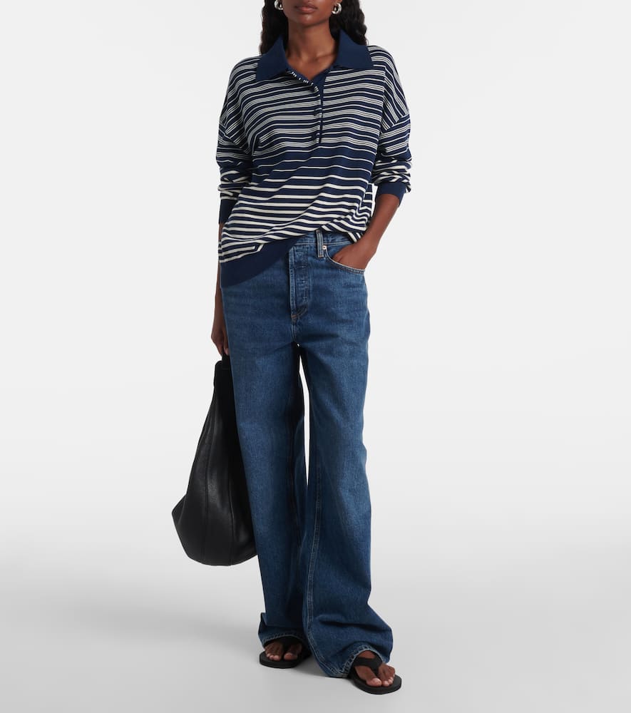 Harlow striped oversized polo sweater
