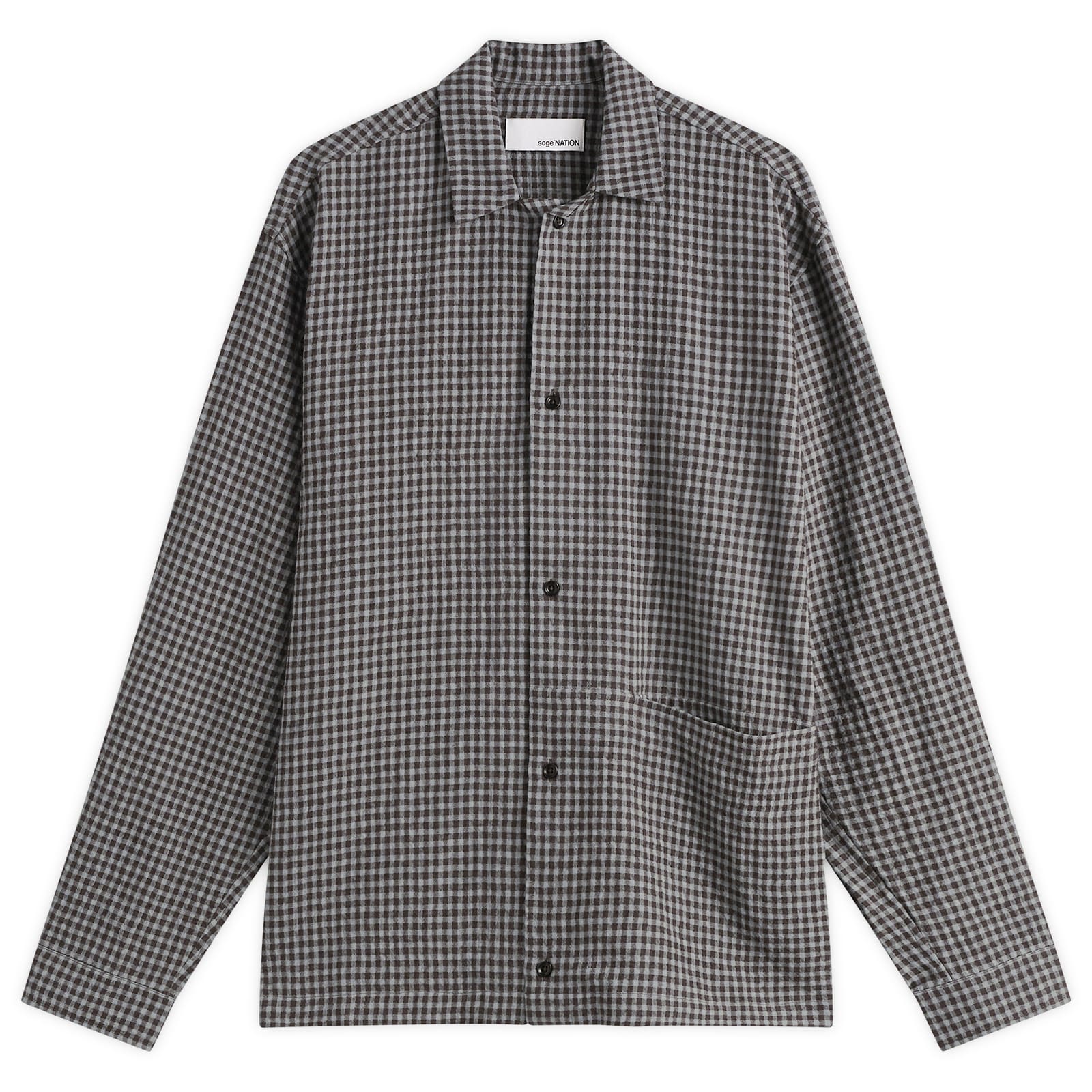 Men's Siesta Boxy Shirt Mint Gingham Check