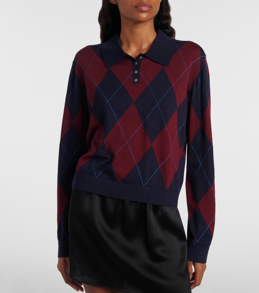 James argyle wool polo sweater