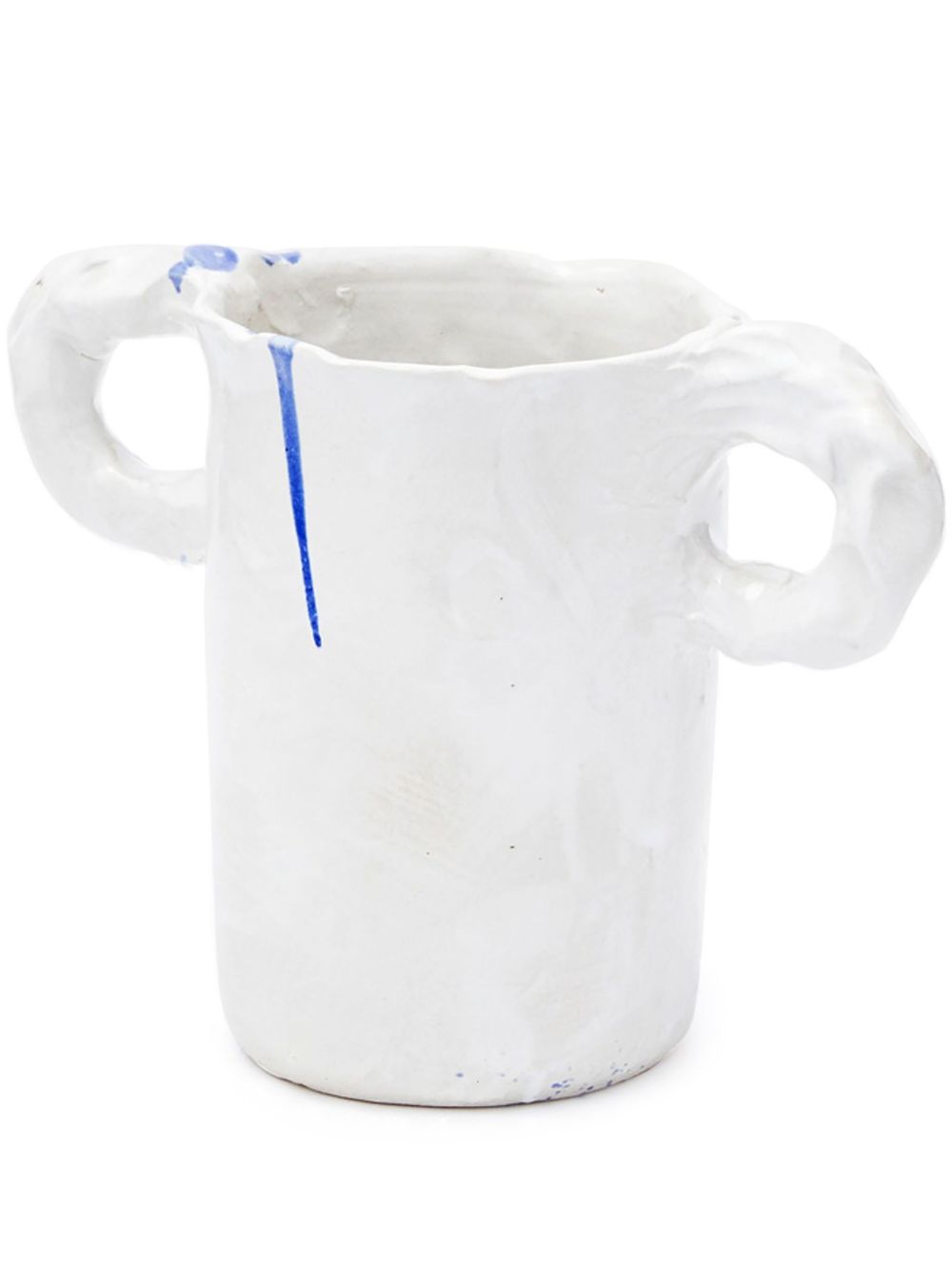 Studio paint-splatter vase - White
