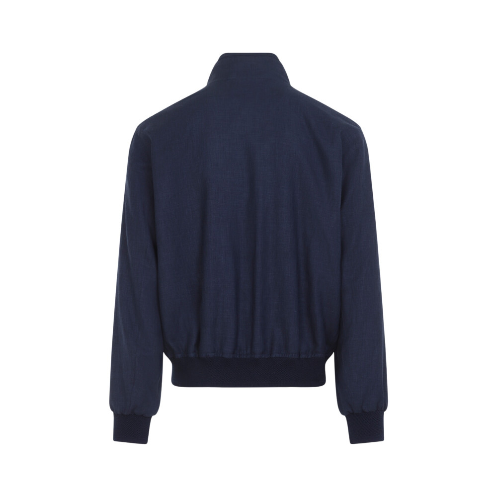 Ralph Lauren Purple Label - felton bomber jacket linen woo