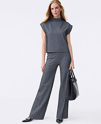 Ann Taylor The Side Zip Wide-Leg Pant in Ponte