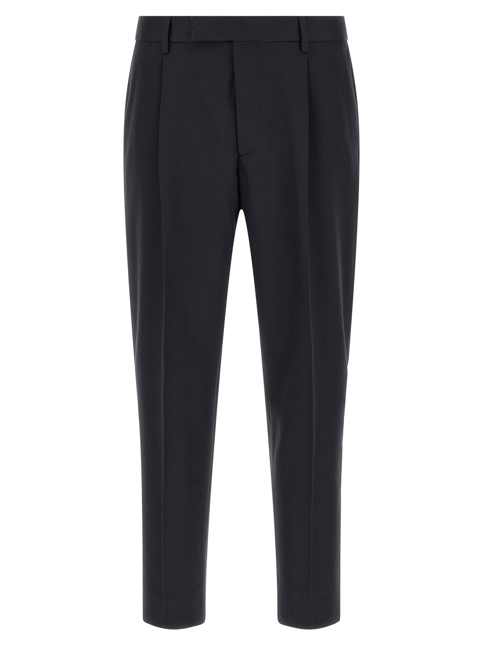 Tailored Cotton Trousers — black