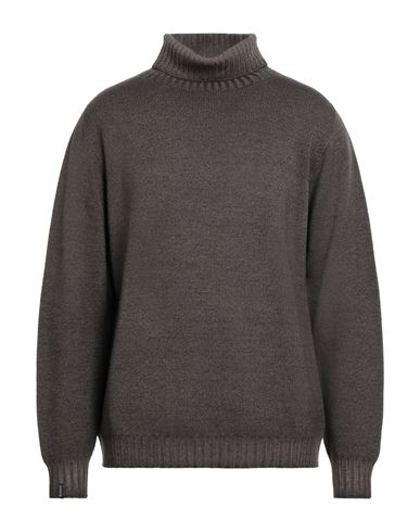 Man Turtleneck Dark brown Size 36 Merino Wool