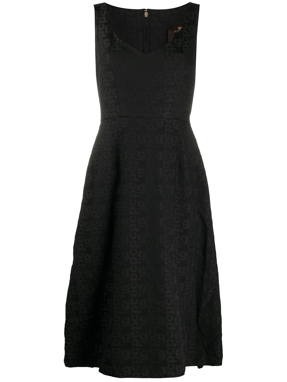 Monogram A-line midi dress - Black