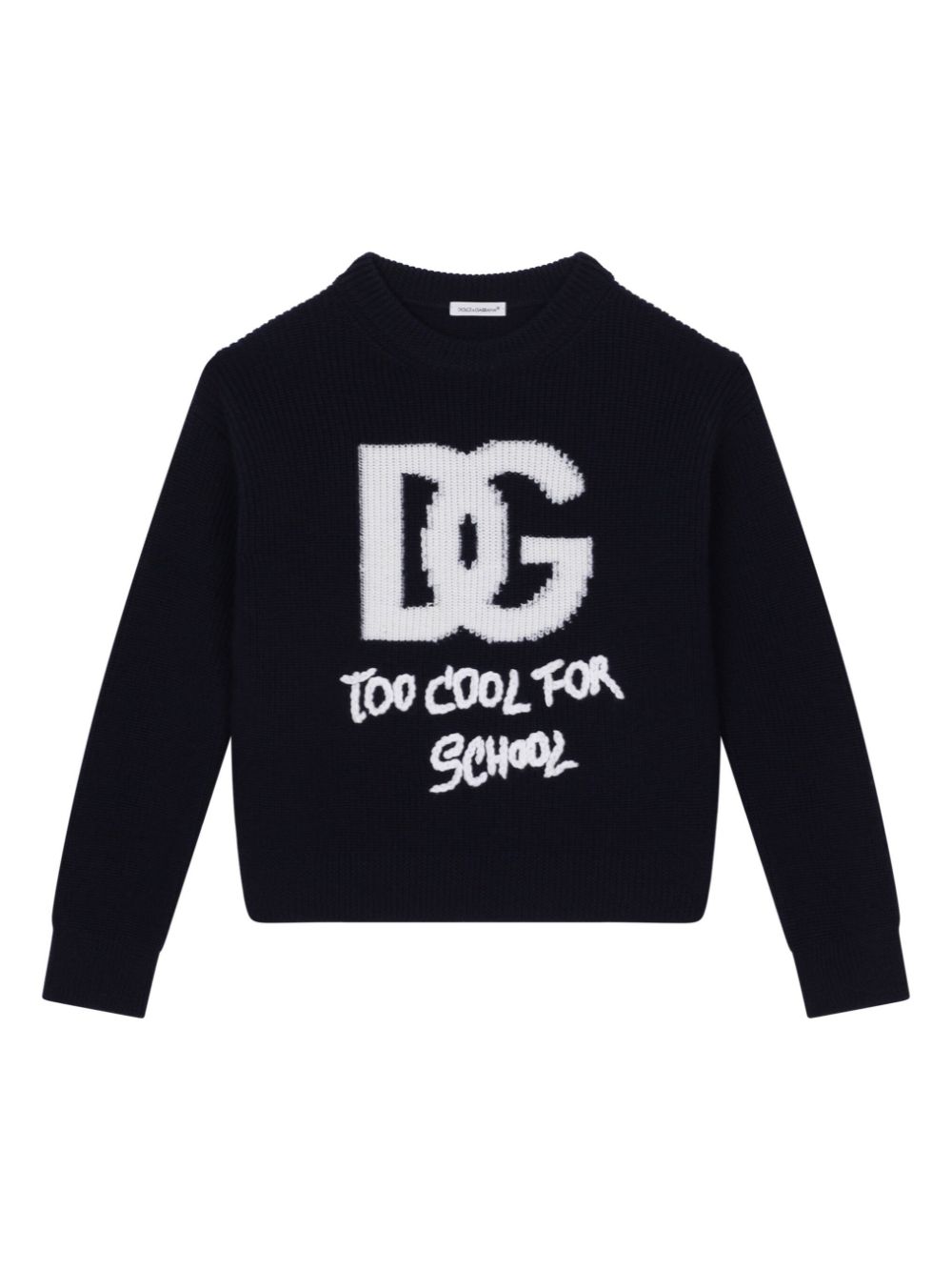 Logo-jacquard virgin-wool jumper - Black