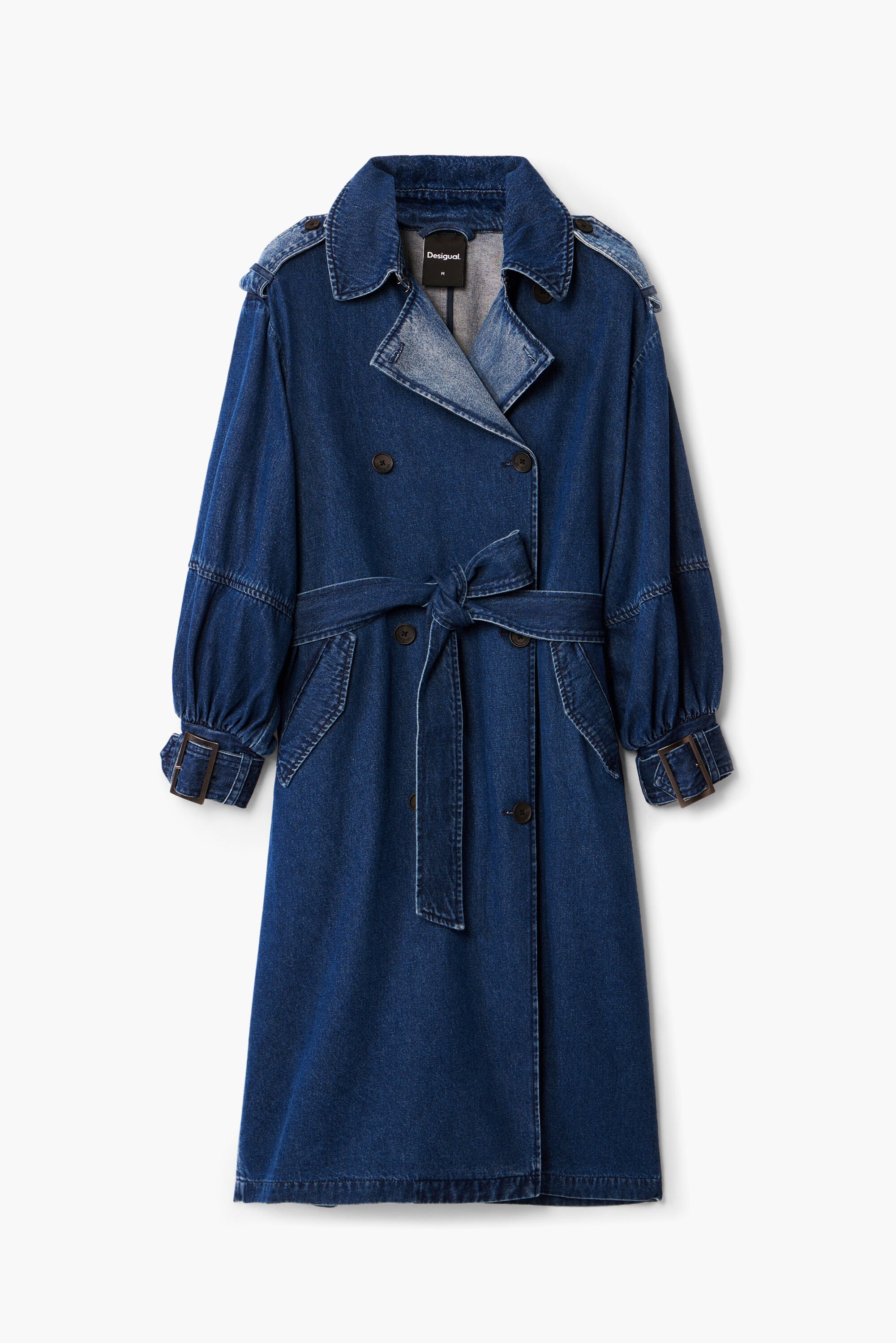 Denim trench coat