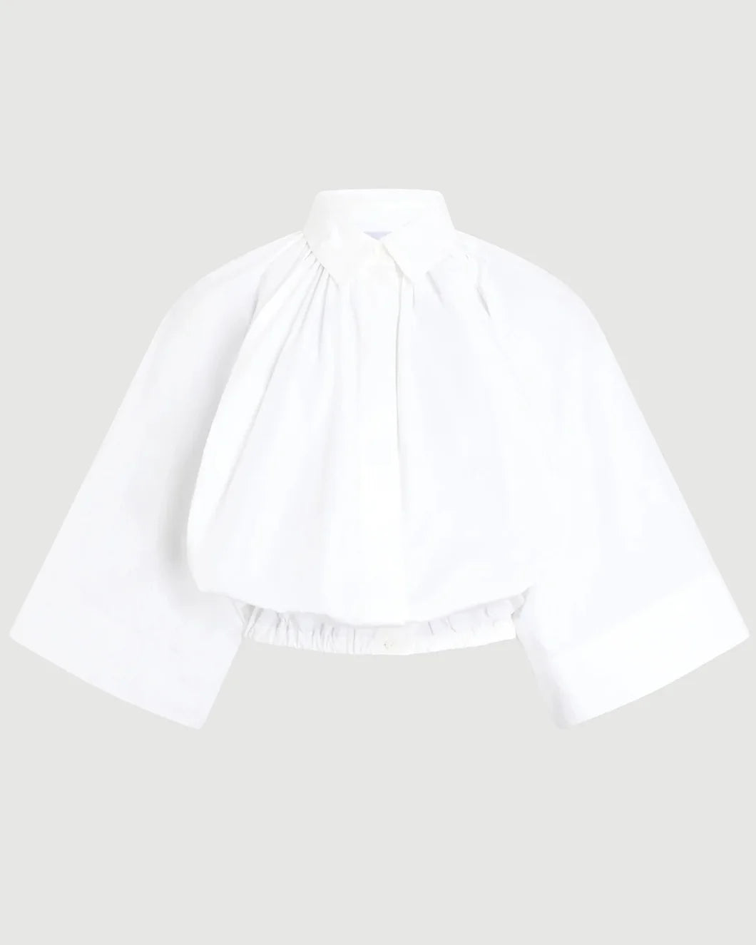 Organic Cotton Voluminous Short-Sleeved Blouse