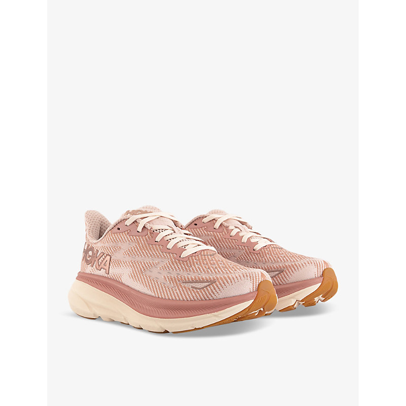 Womens Sandstone Cream Clifton 9 Breathable Polyester-blend Low-top Trainers
