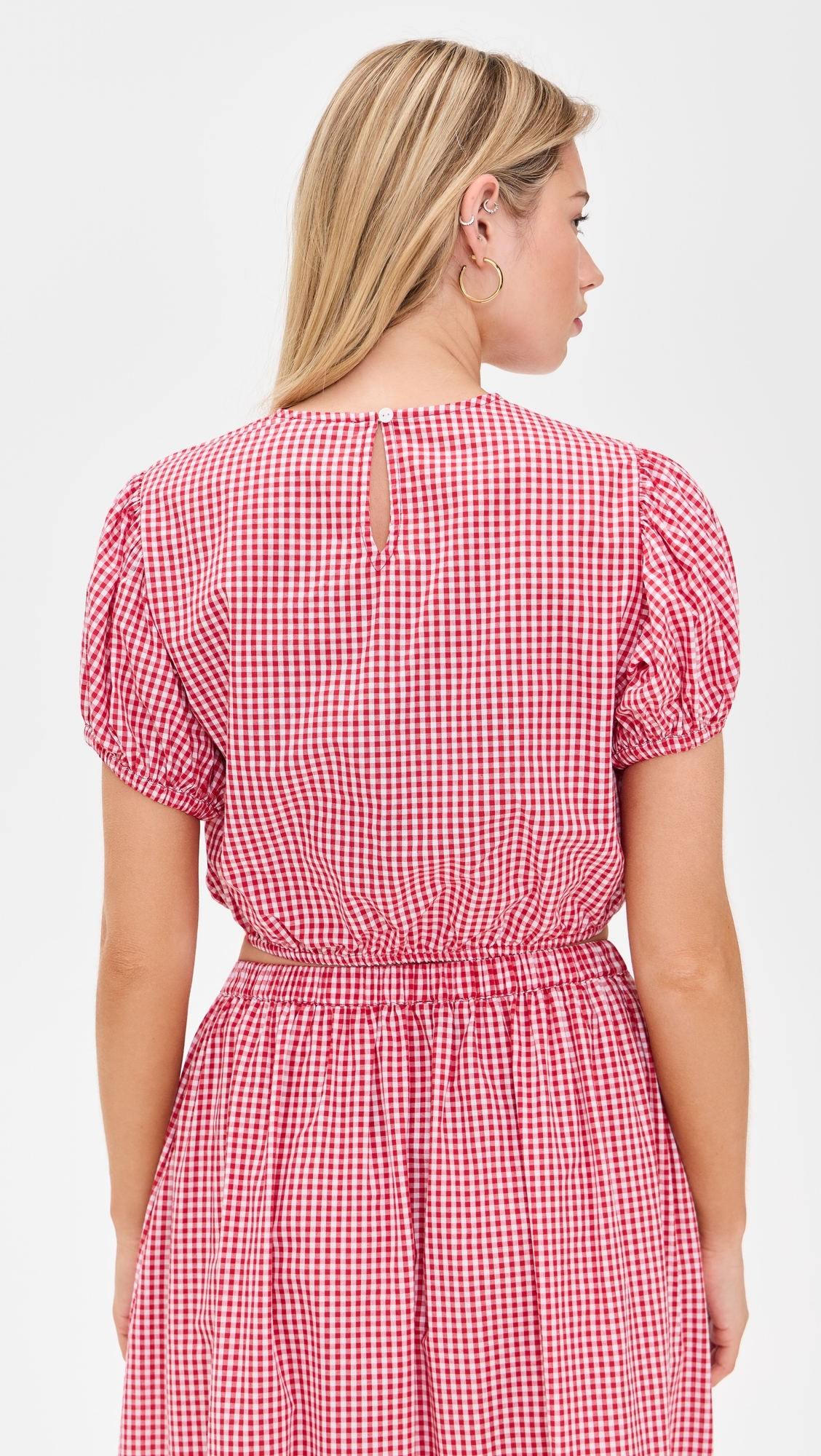 Playa Lucila Crew Top Red Gingham
