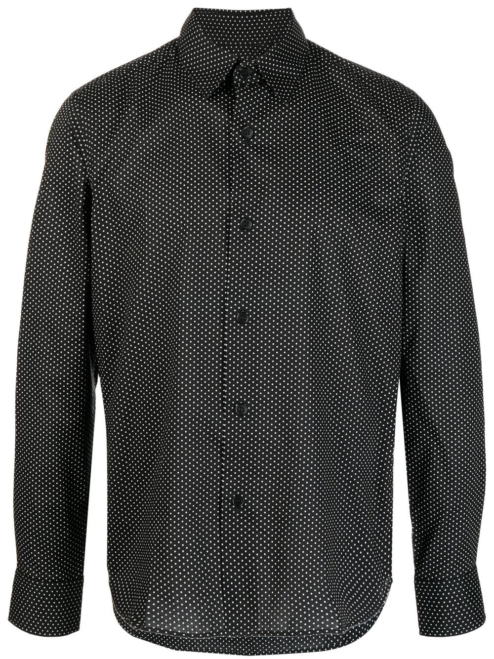 Polka dot-print cotton shirt - Black