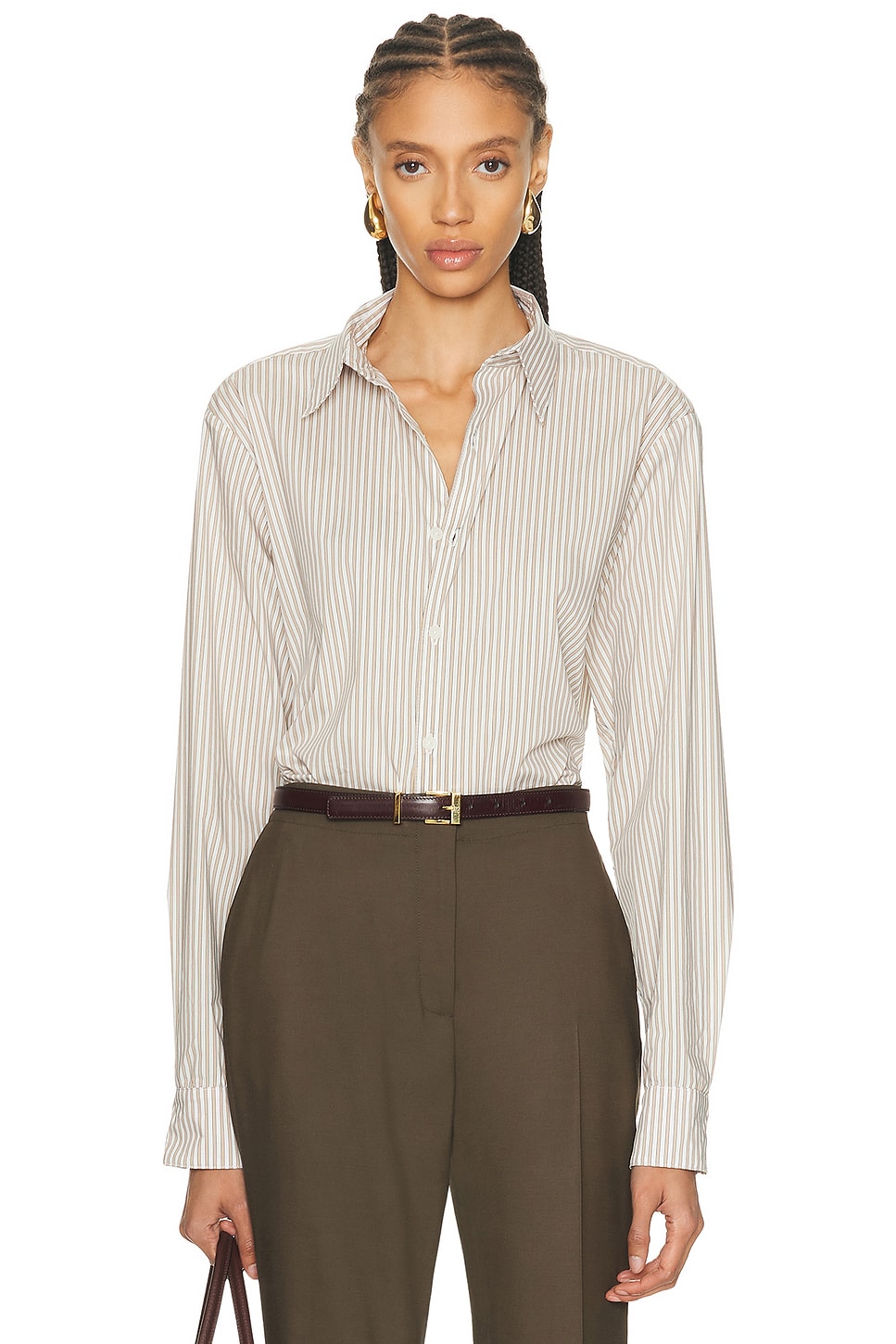 SPRWMN HEMD MARA in Tan Stripes - White. M also in XS