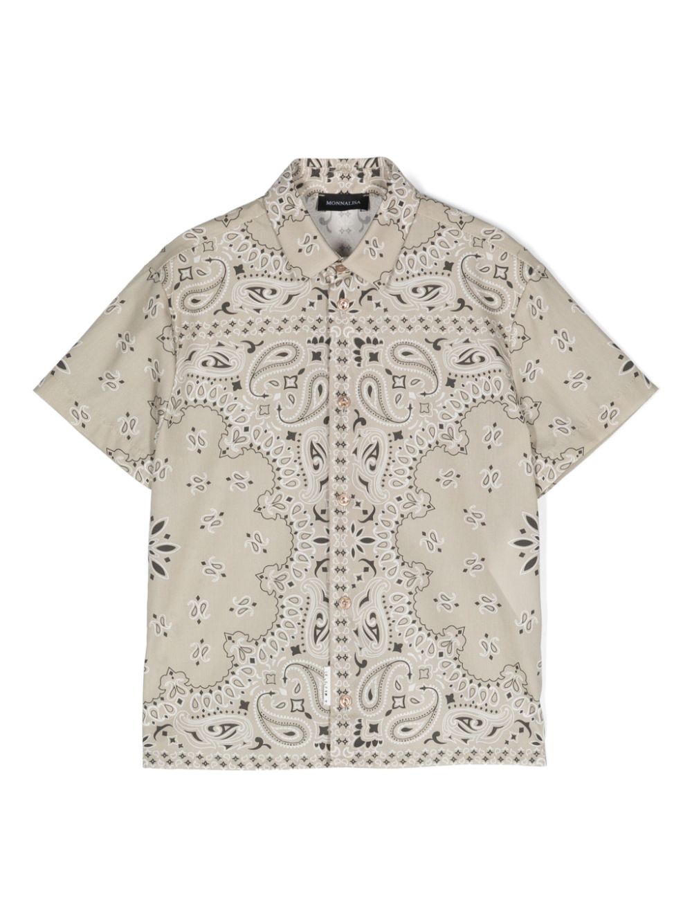 Graphic-print cotton shirt - Neutrals