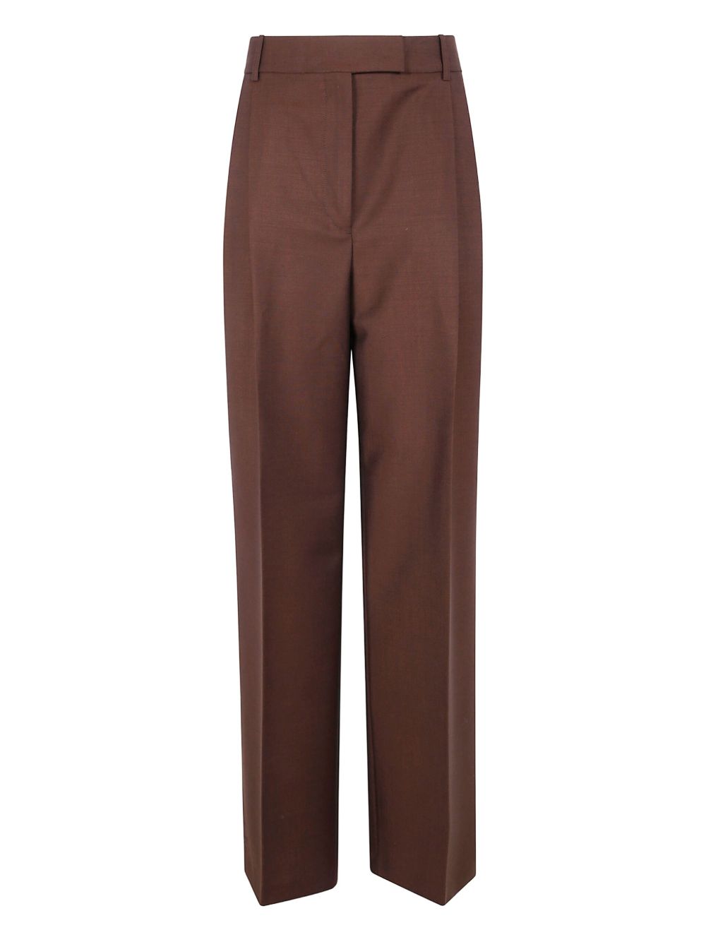 Pleated-details trousers - Brown