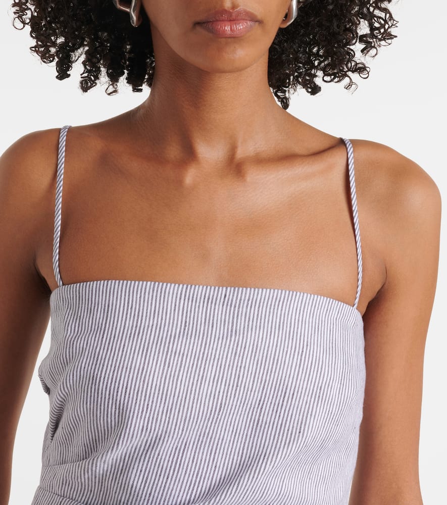 Cotton and linen midi dress
