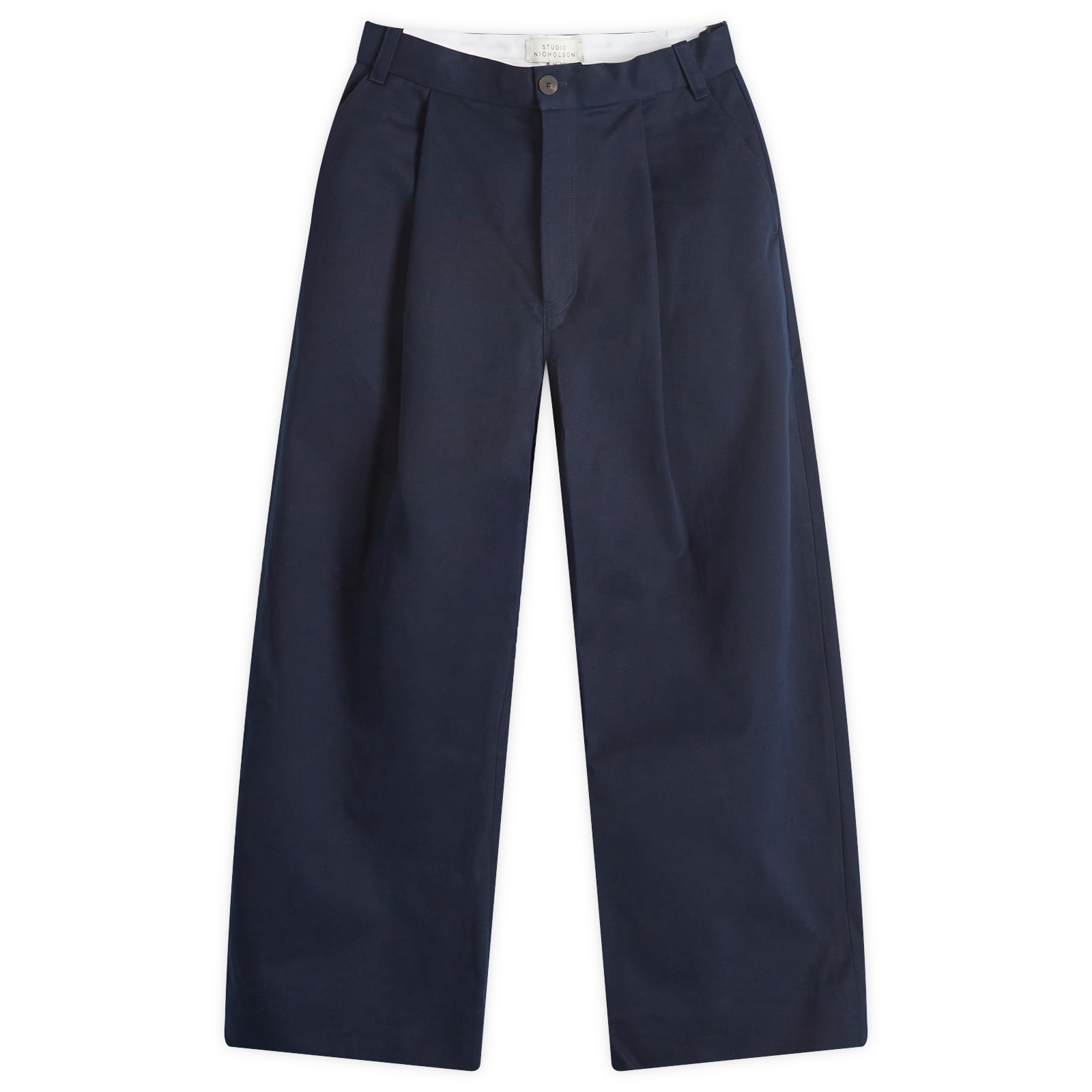 Men's Sorte Deep Pleat Volume Twill Pants in Dark Navy