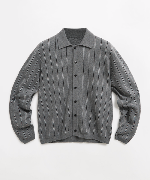 Dotty Stripe PK Cardigan Charcoal