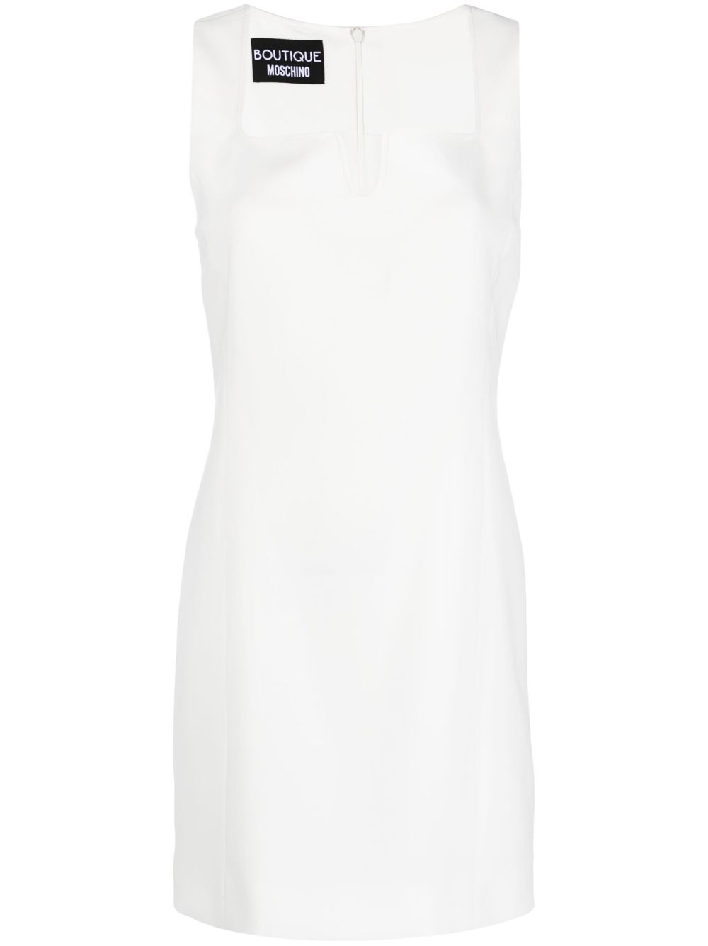Square-neck sleeveless minidress - White