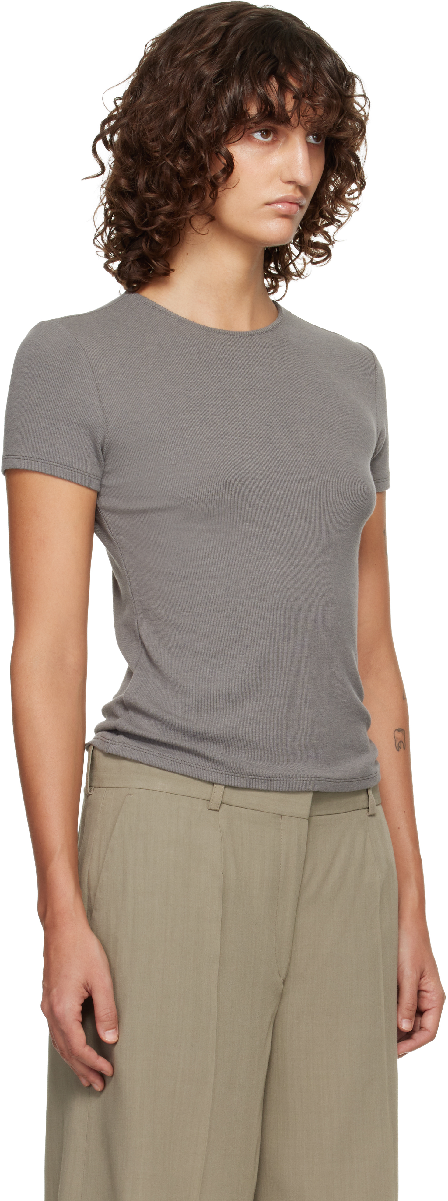 Gray Basic Wool T-shirt