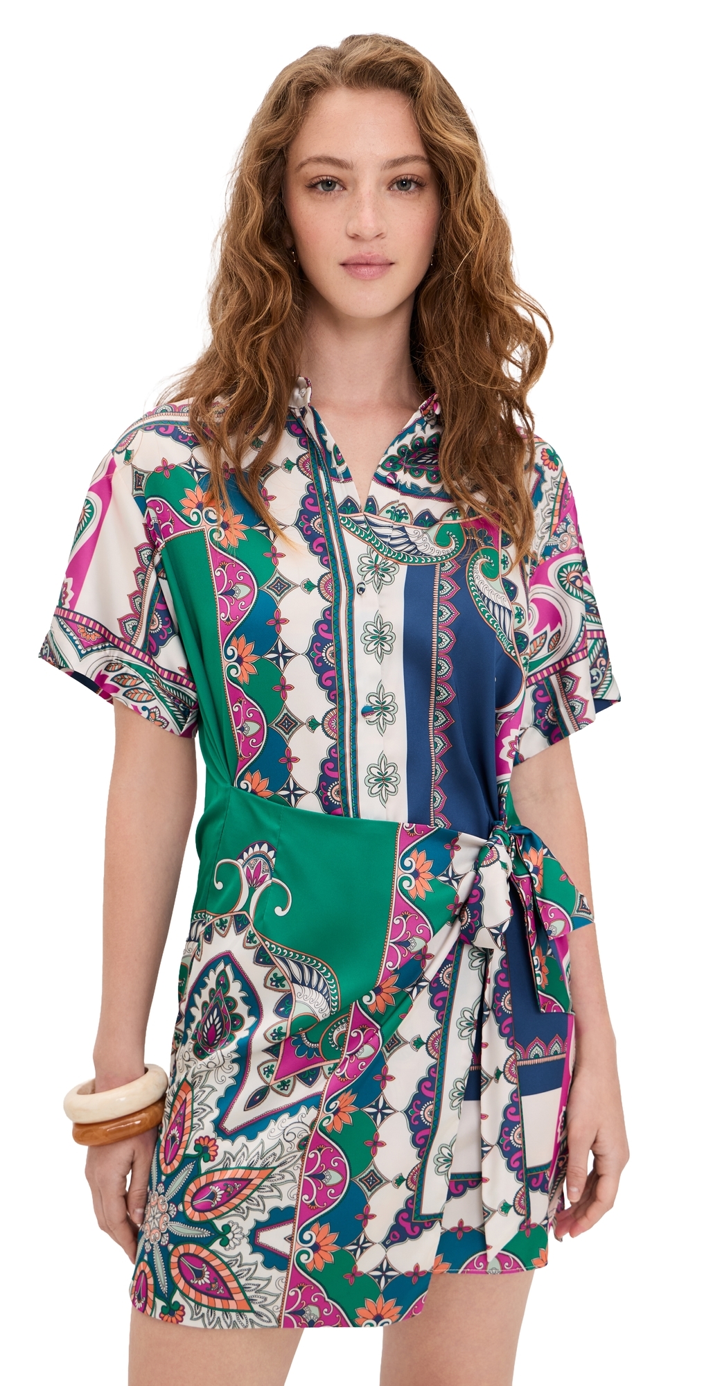 Kezia Dress Multicolored Patchwork Scarf