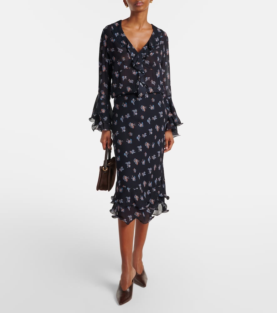 Airy Daydream floral georgette blouse