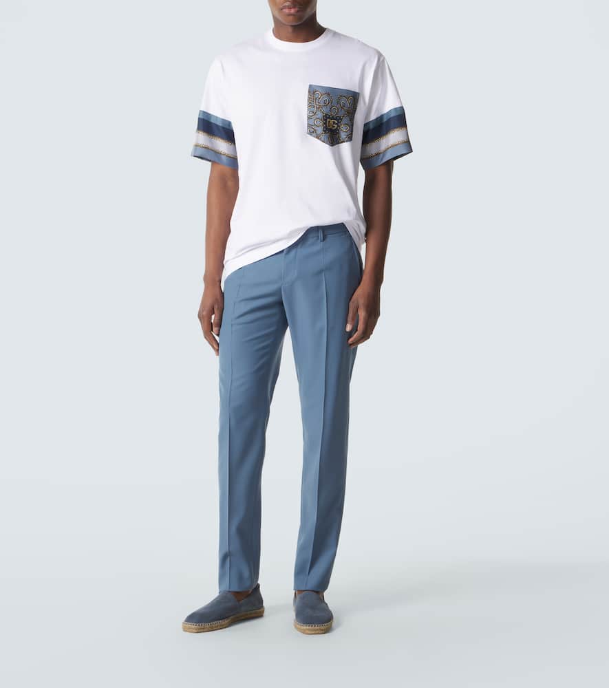 Printed cotton and silk T-shirt