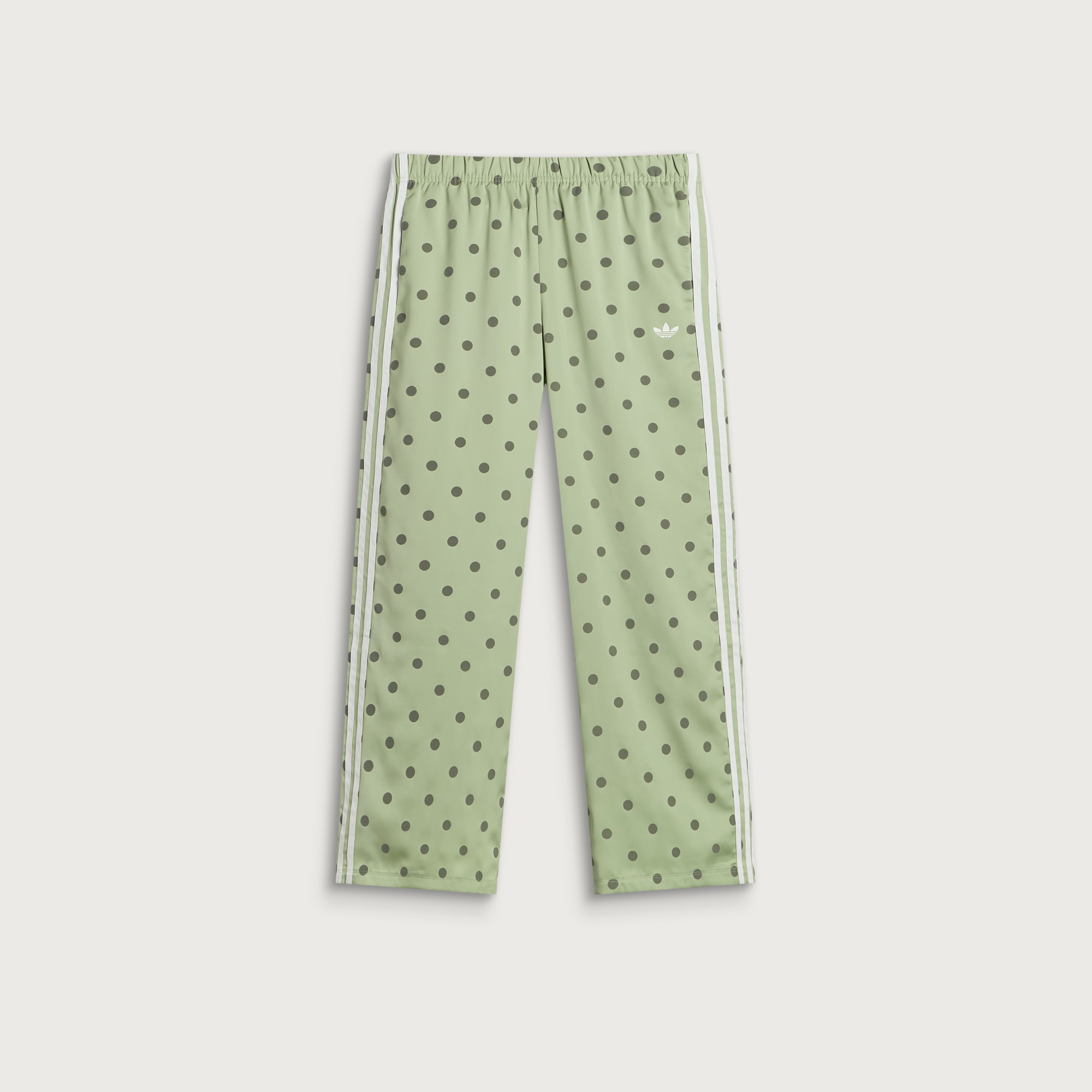 Women's Satin Polka Dots Wide Leg Pant in Magic Lime