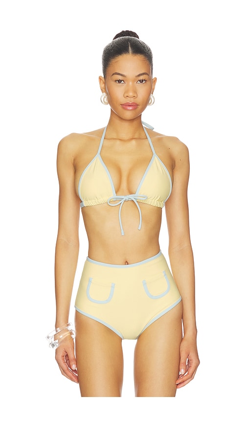 Montce X Elsa Hosk Binded Emma Bikini Top in Yellow. - S also in XS, M