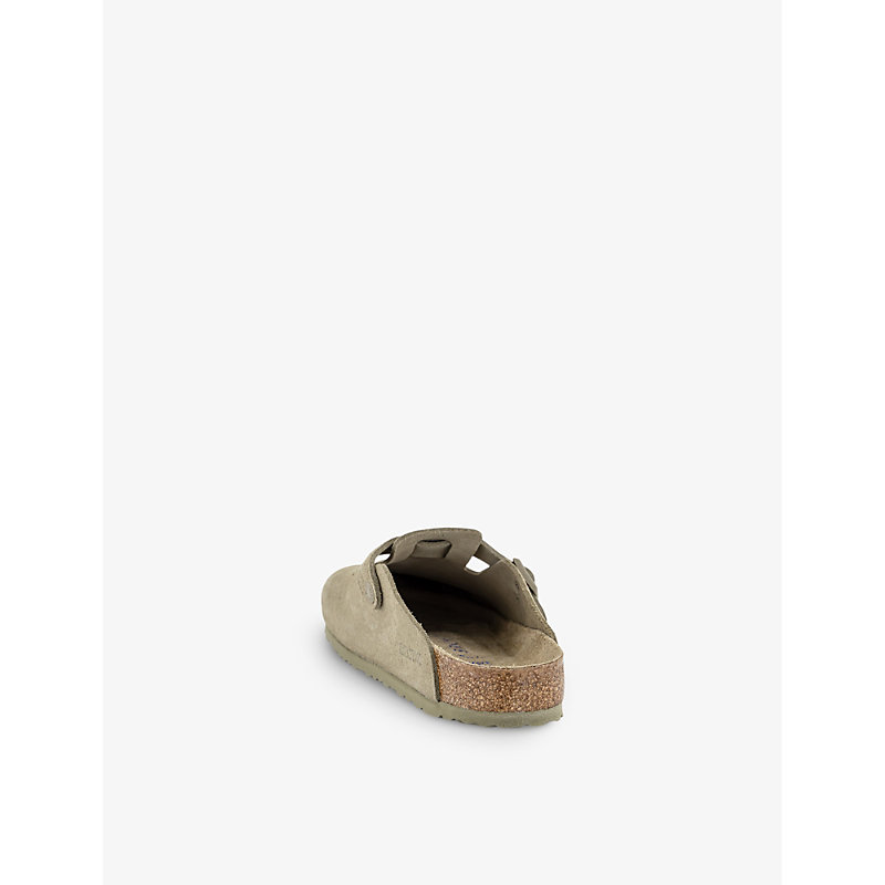 Mens Faded Khaki Boston Suede Clogs