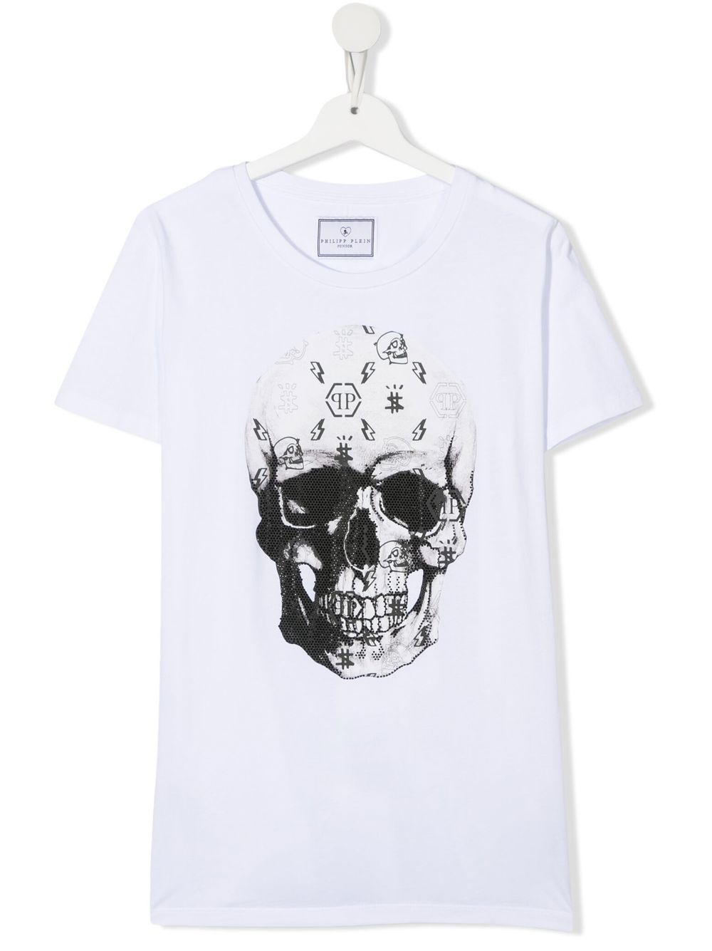 Skull-print detail T-shirt - White