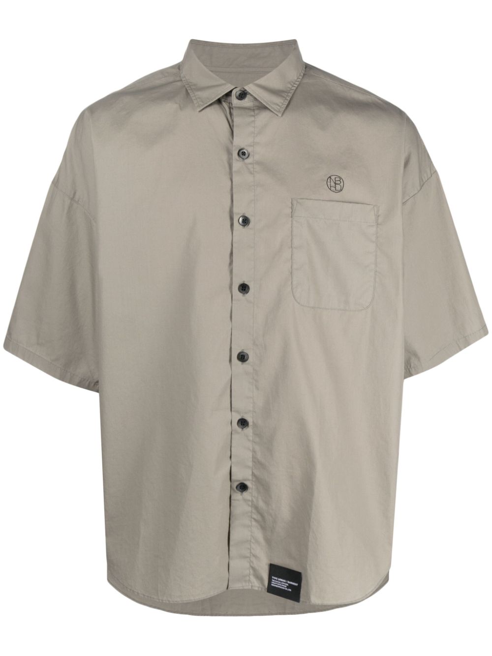Logo-print cotton shirt - Green