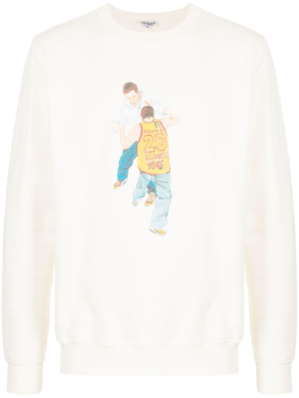 Graphic-print detail sweatshirt - White