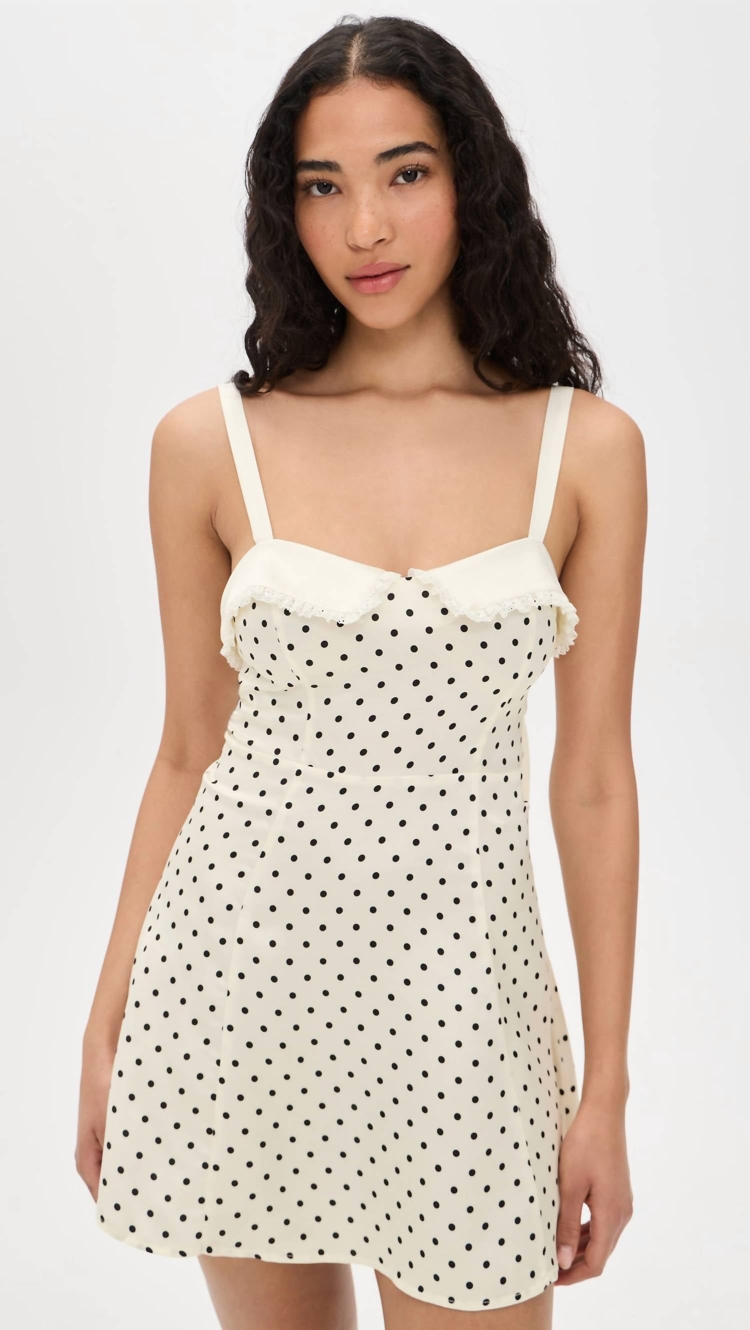 Minnie Dot Mini Dress In White