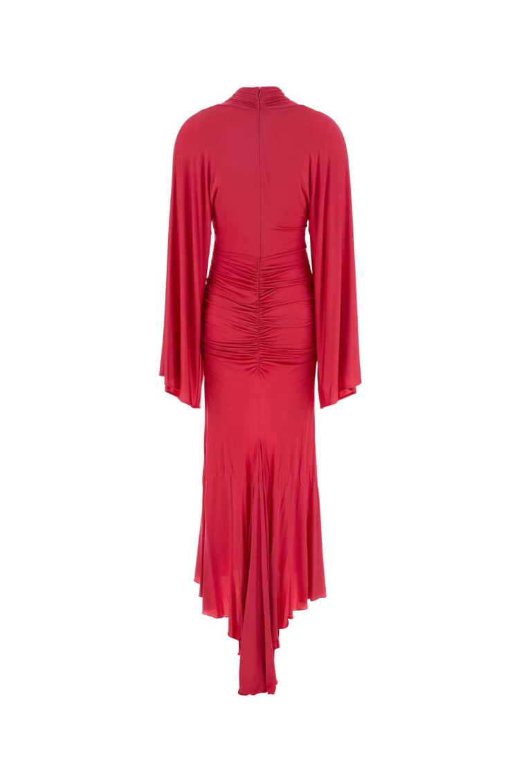 Blumarine - jersey dress asymmetric hem draped neckline
