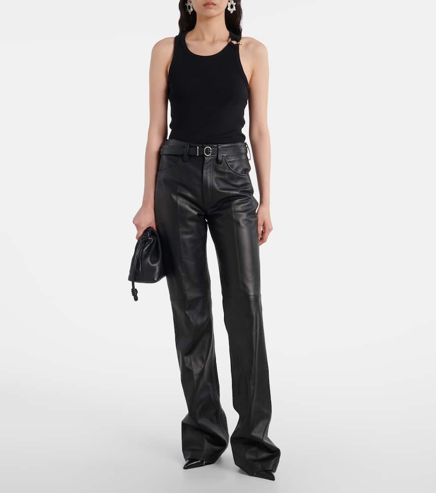 Piercing cotton jersey tank top