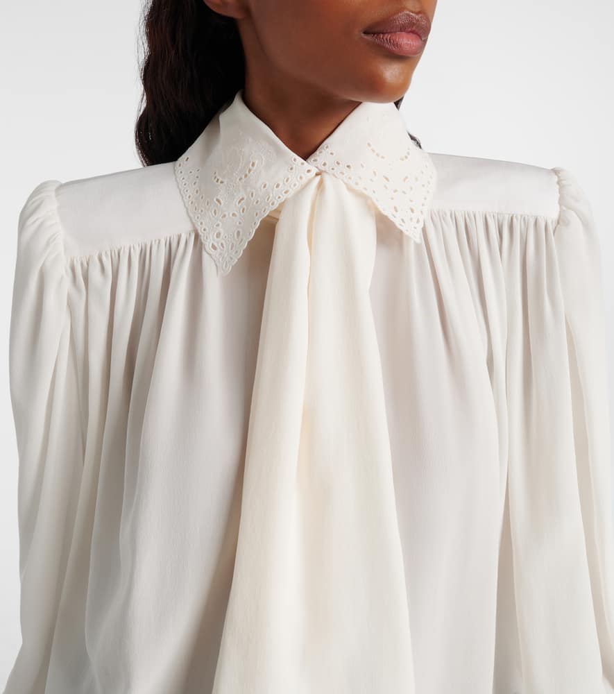 Chloé Scarf-detail silk crêpe de chine blouse