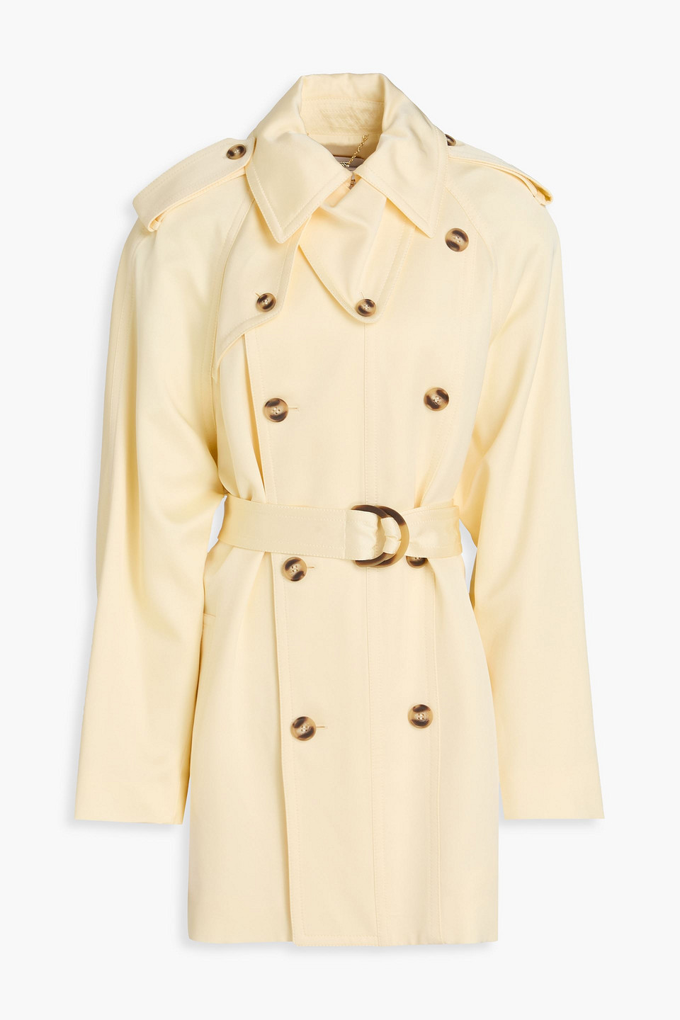 Double-breasted twill trench coat - Yellow - S