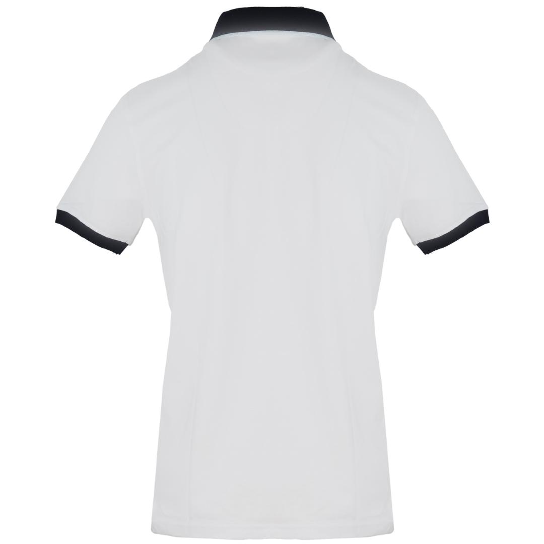 Contrast Collar White Polo