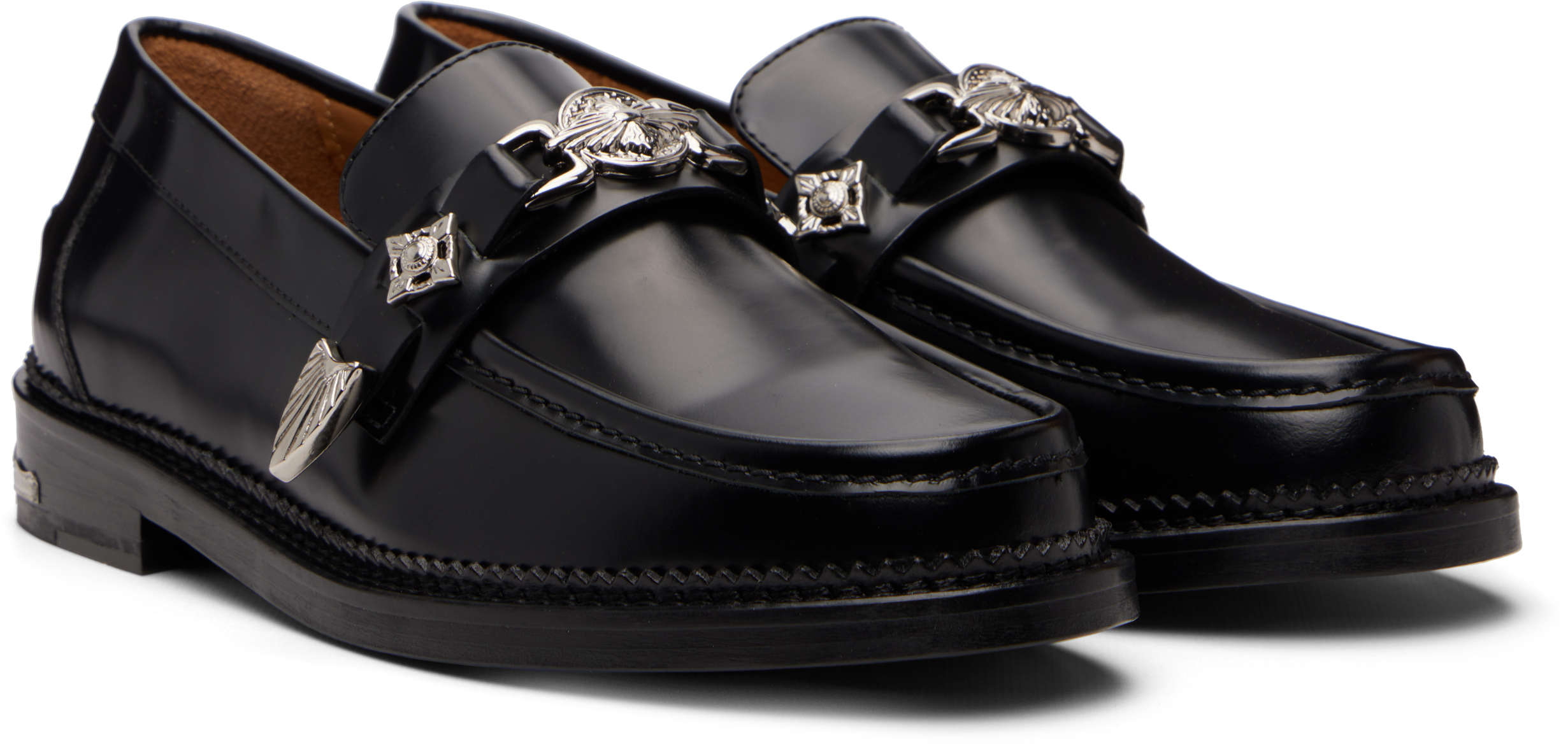 Black Metal Loafers