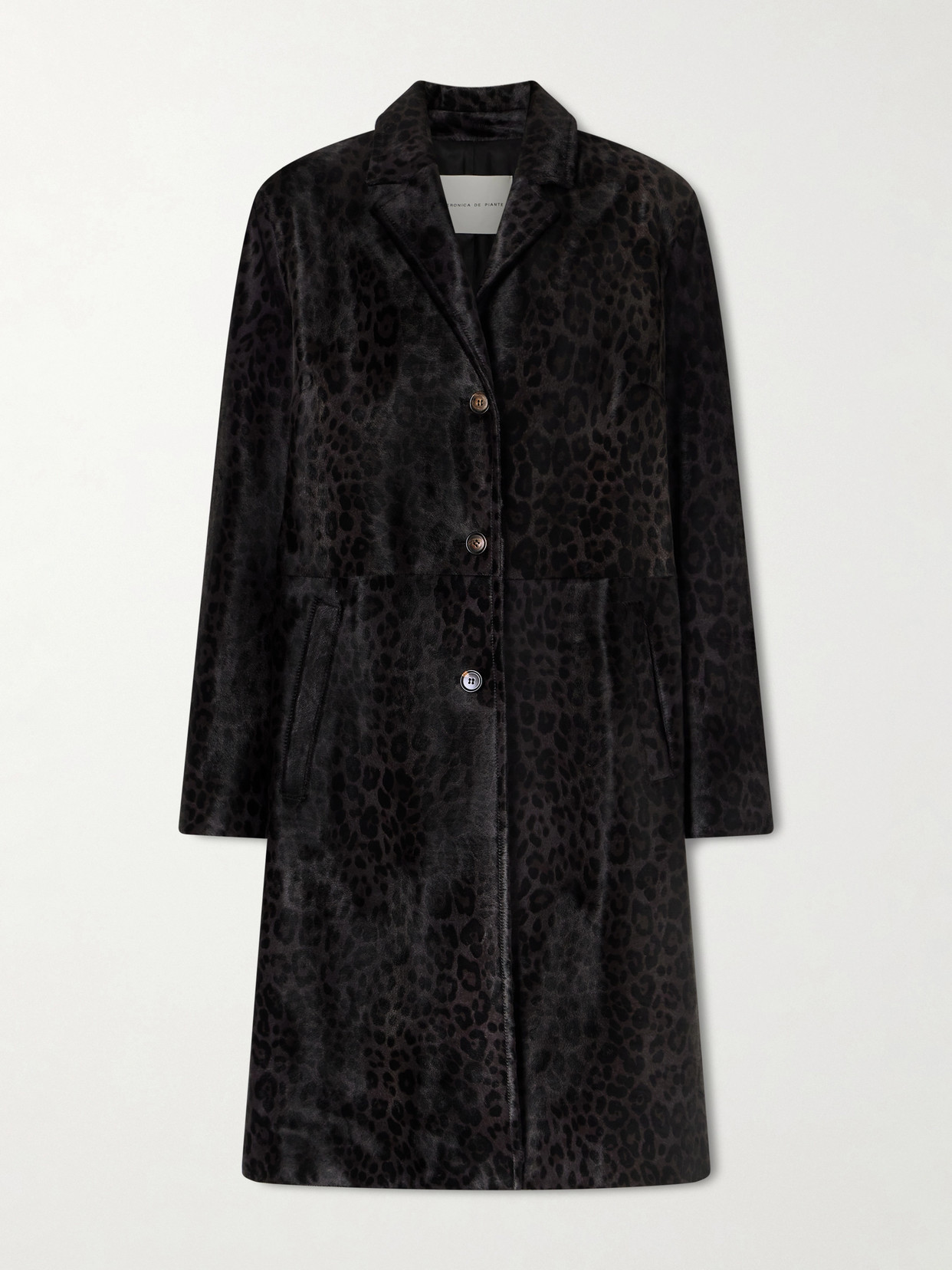 Gabriele Leopard-print Calf Hair Coat - Gray