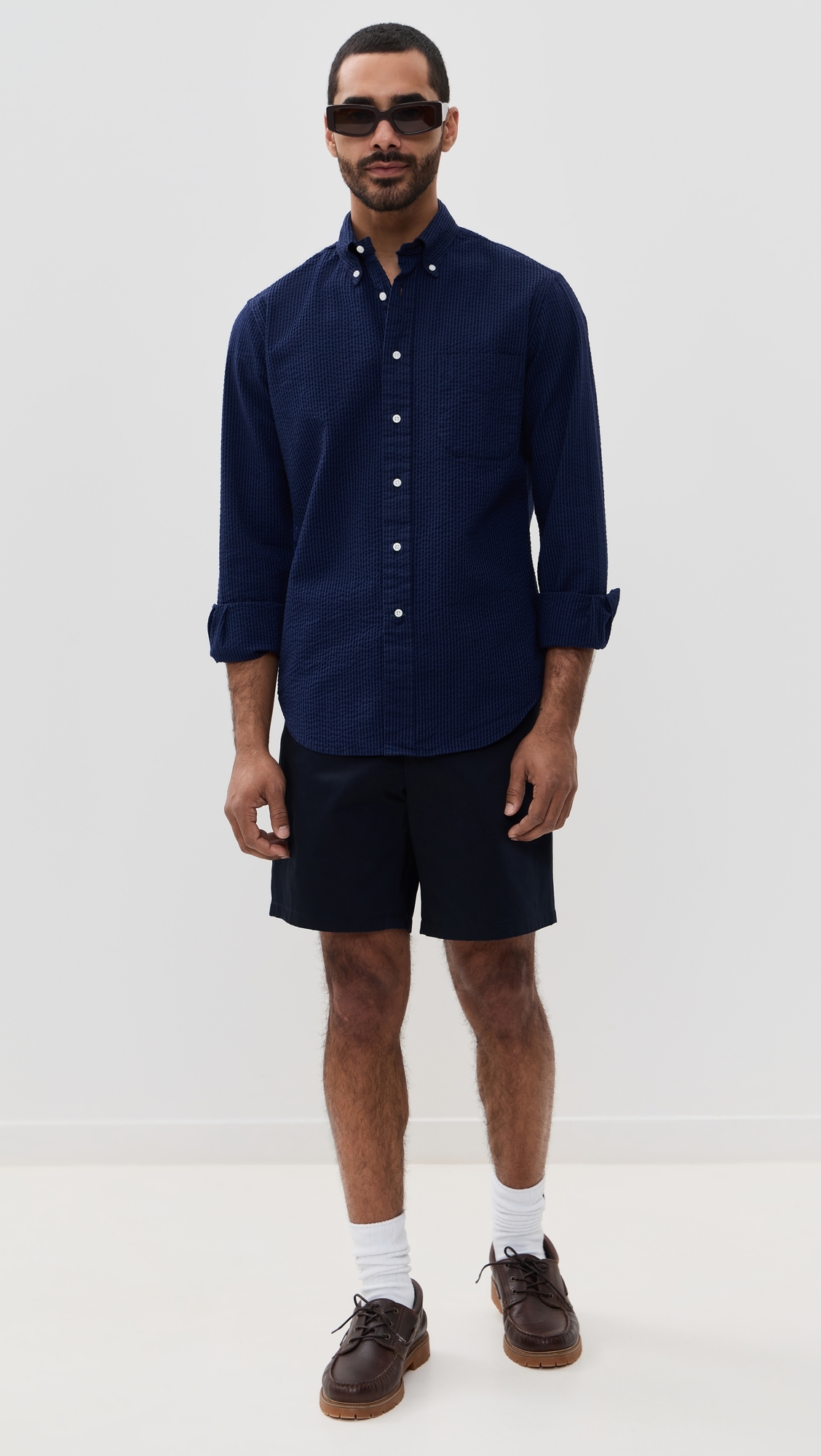 Gitman Vintage Indigo Seersucker Shirt Indigo