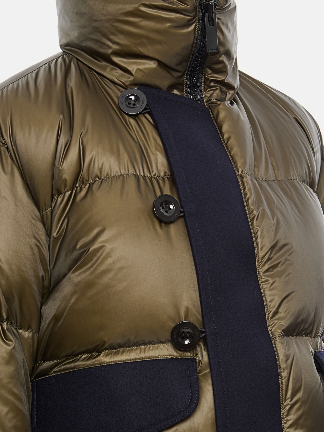 Layered puffer jacket - Green