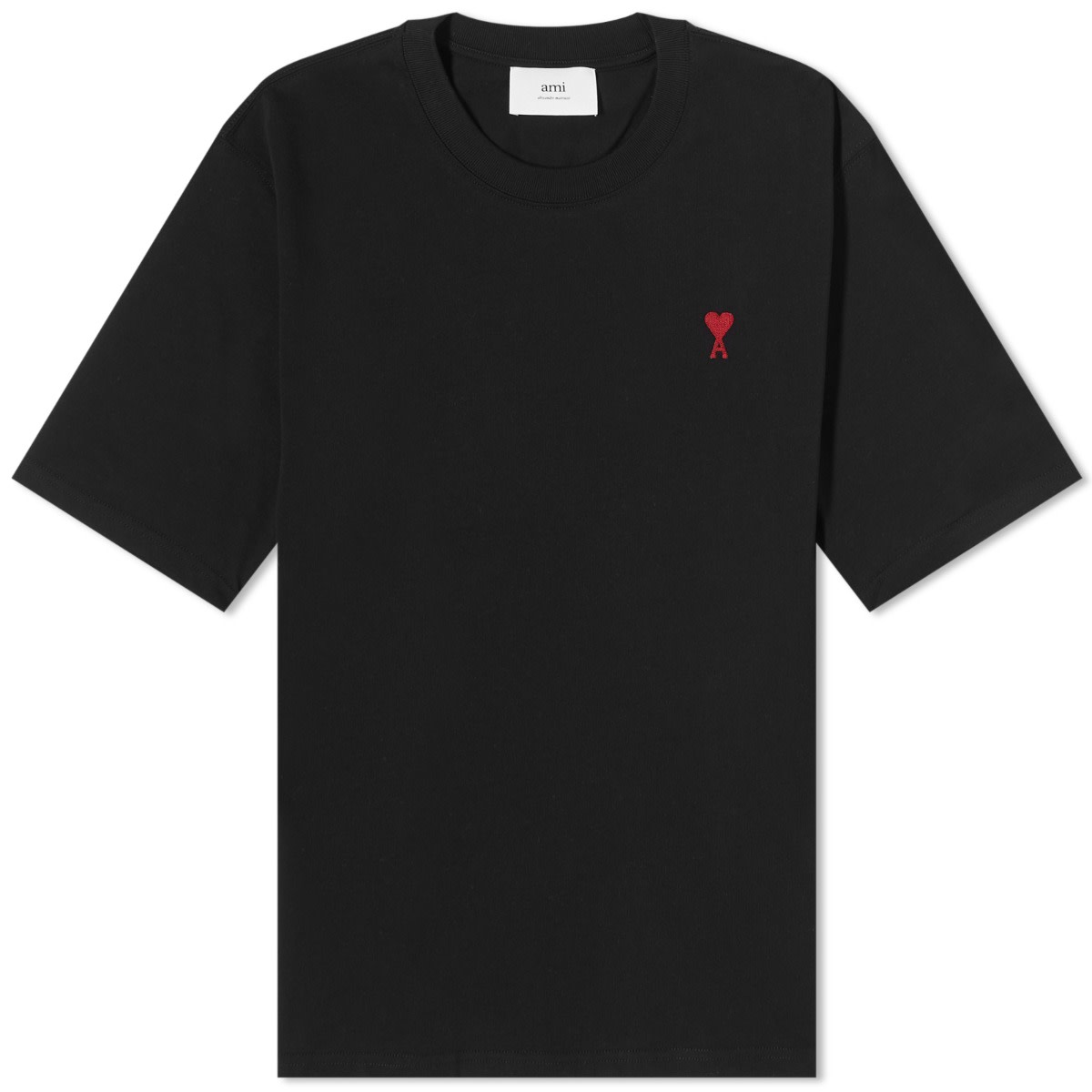 AMI Ami De Coeur T-Shirt in Black, Size X-Large