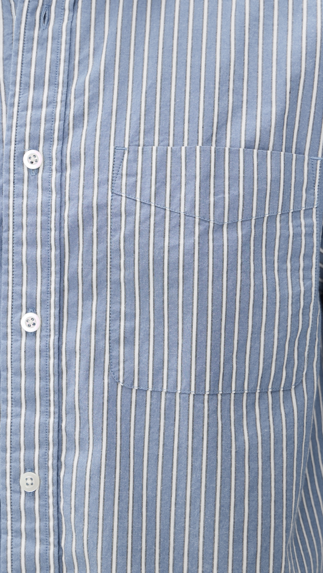 Long Sleeve Poplin Shirt Blue Stripe