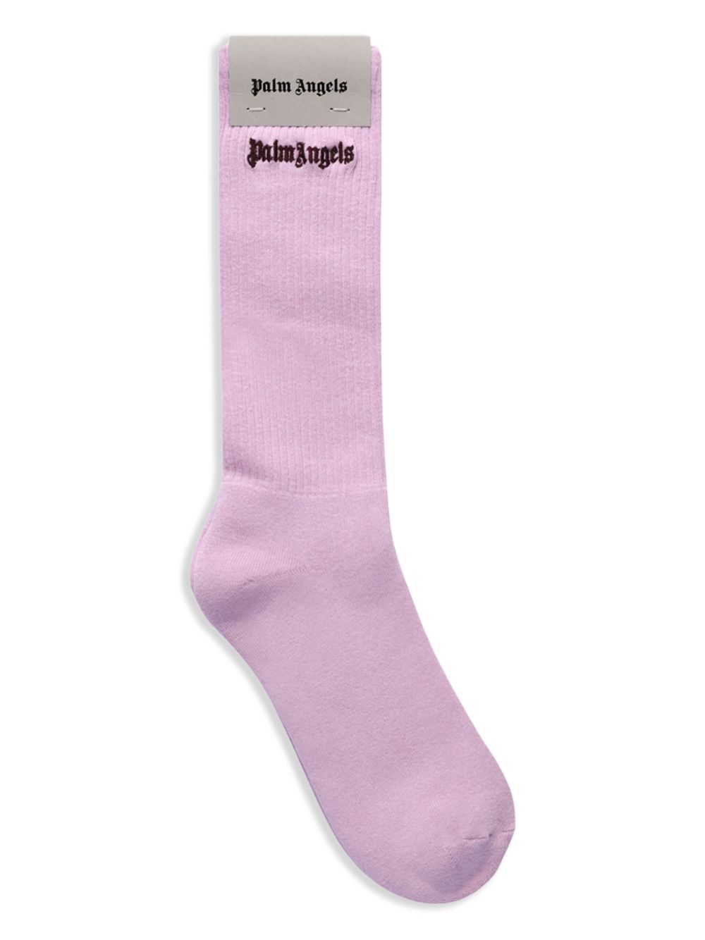 Palm Angels logo-embroidered socks - Purple