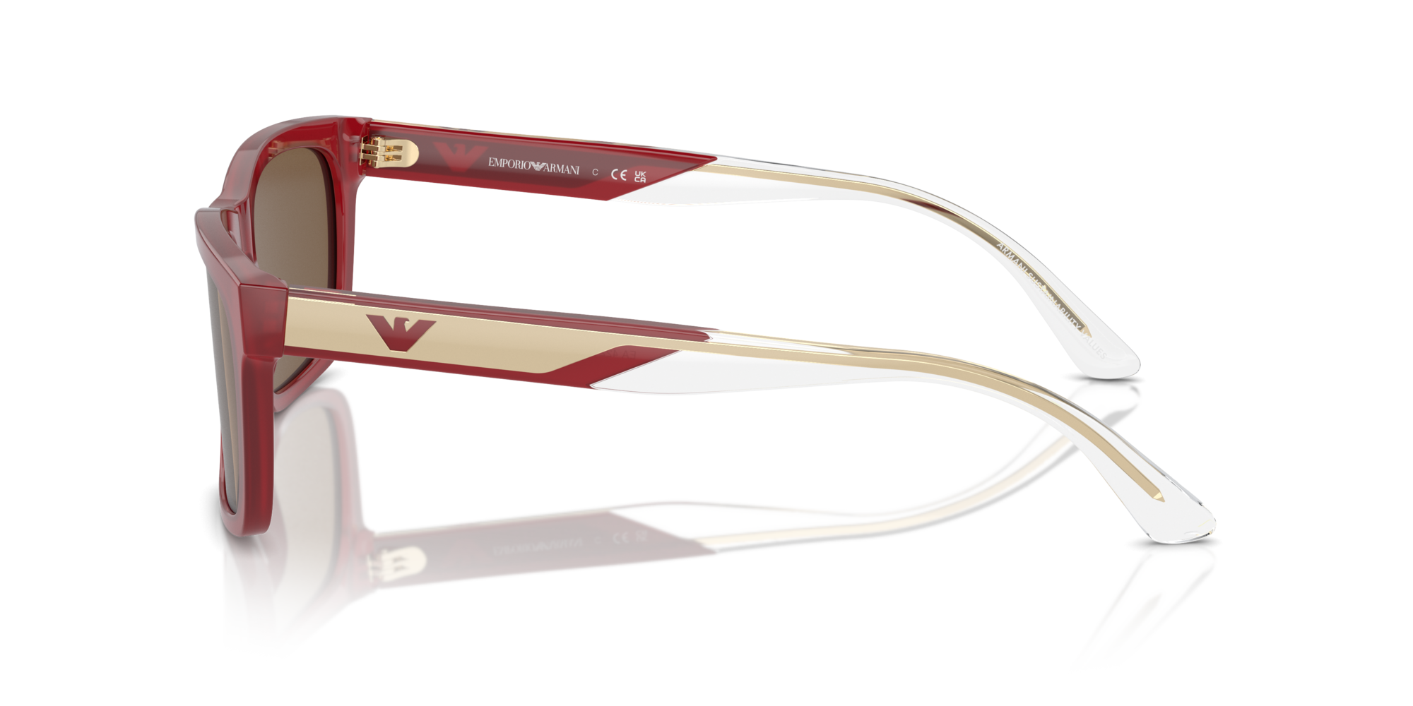 Emporio Armani Man Emporio Armani EA4224 609373 Sunglasses Acetate Red Brown Squared Norma