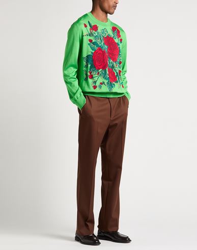 Man Sweater Green Size L Silk