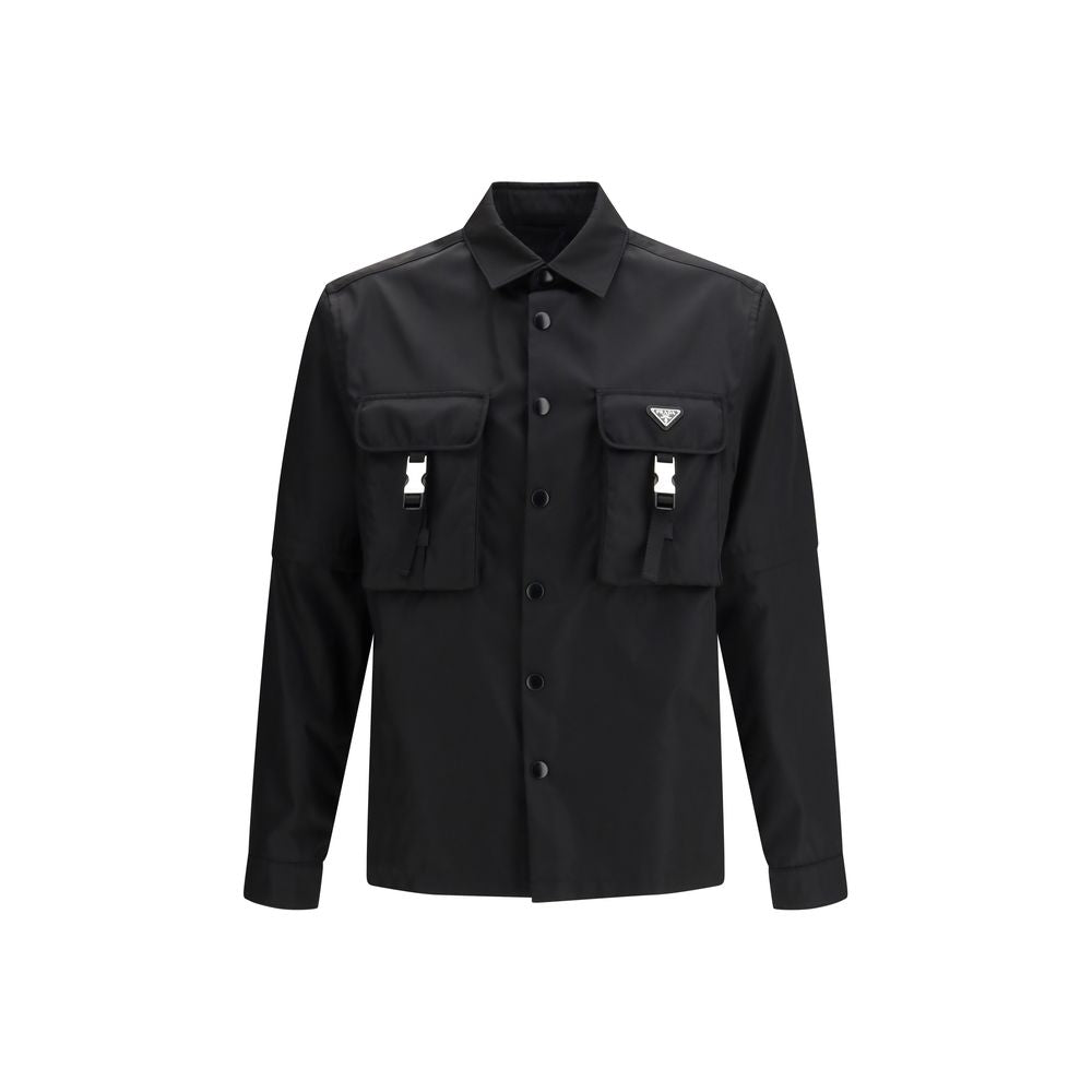 Recycled Polyamide Overshirt Shirt — Black