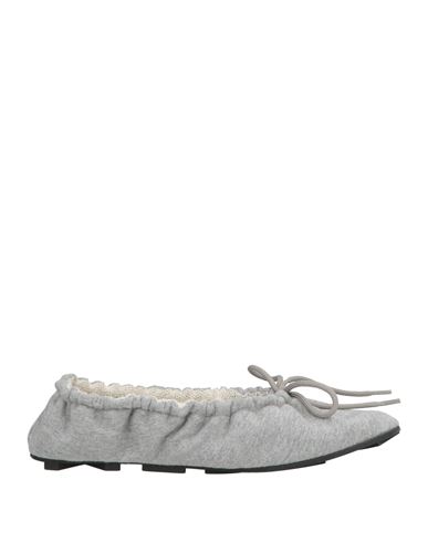 Woman Ballet flats Light grey Size 10 Textile fibers